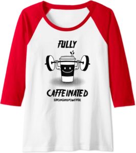 fun fitness shirt coffee barbell